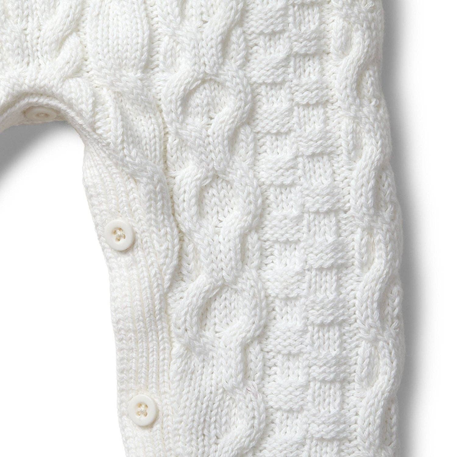 Image of Organic Cable Knit Sweater Romper